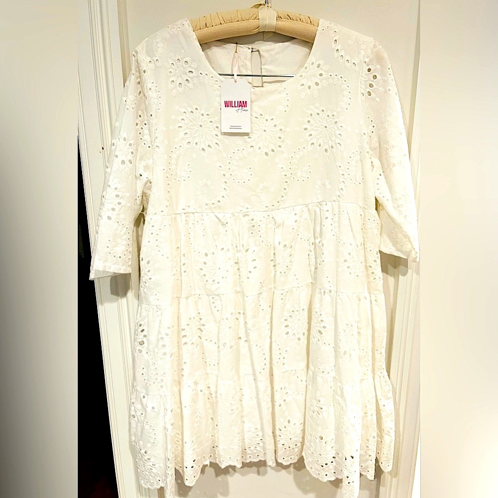 Bought in Paris - beautiful white linen dress !